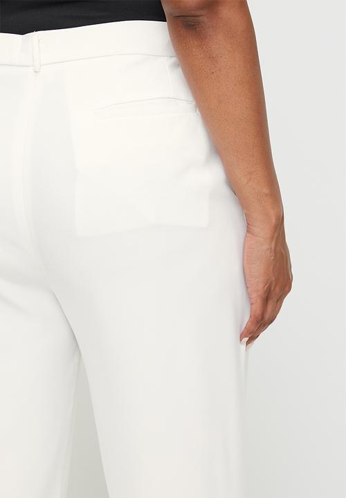 Me&B - Plus Tailored Carrot Leg Pants In Milk - Milk