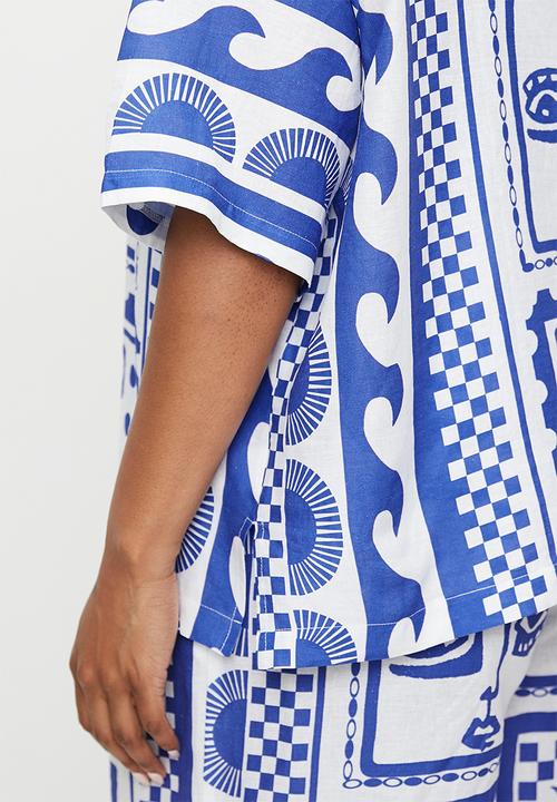 Me&B - Plus Revere Collar Linen Shirt - Mykonos