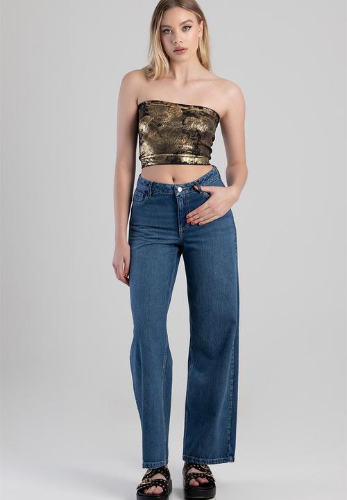 Nico: metallic seamless bandeau - black/gold
