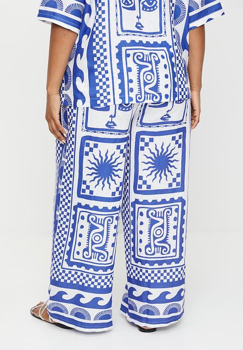 Me&B - Plus Easy Elasticated Linen Pants - Mykonos