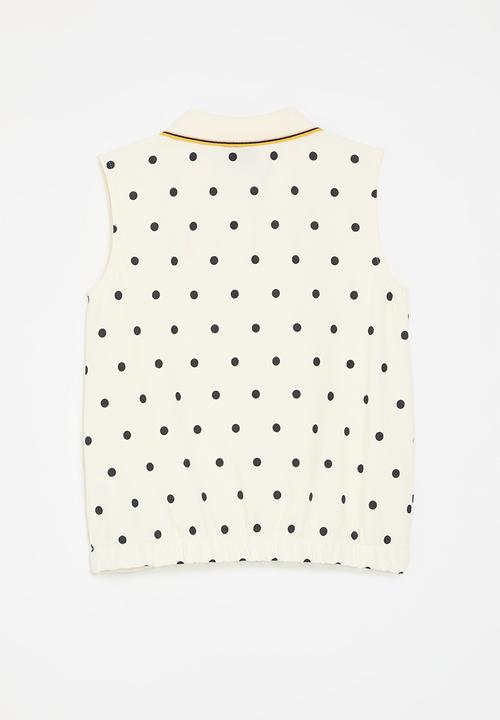 POLO - Girls ellie polka dot sl golfer - off white