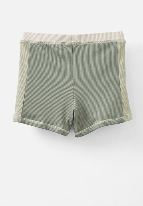 Cotton On - Billy boyleg swim trunk - swag green/rib stripe panel