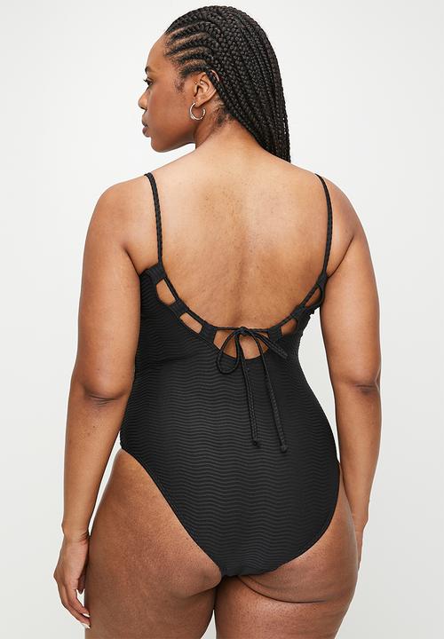 Lizzy - Plus Piper full swimsuit - black jade