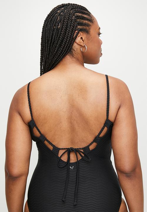 Lizzy - Plus Piper full swimsuit - black jade