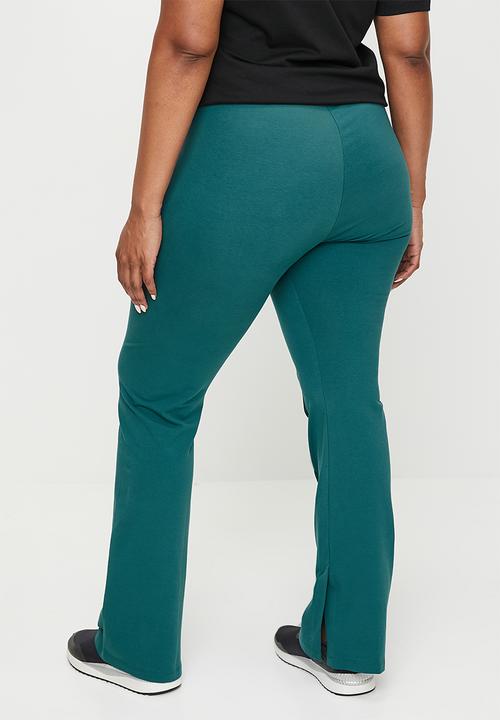 PUMA - Plus classics pintuck flared leggings - cold green