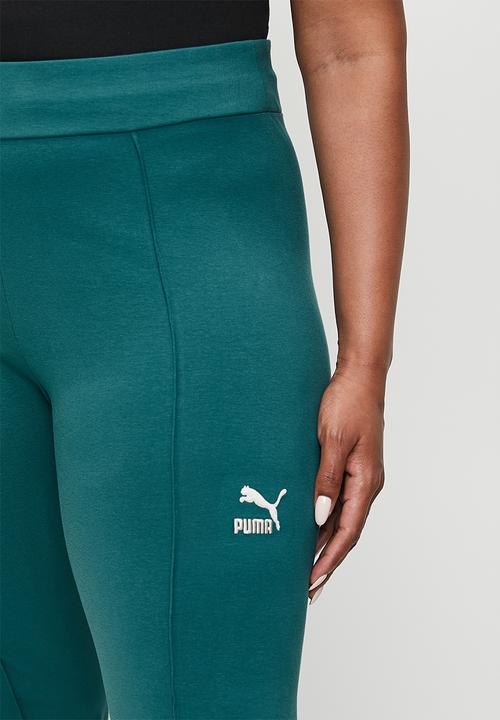 PUMA - Plus classics pintuck flared leggings - cold green