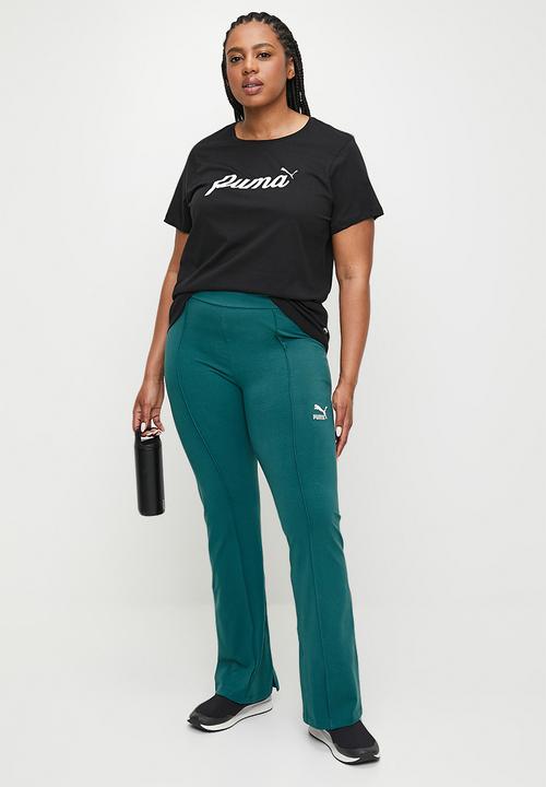 PUMA - Plus classics pintuck flared leggings - cold green