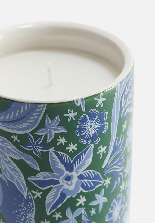 H&M - Scented candle in a ceramic holder - dark blue/darjeeling cotton
