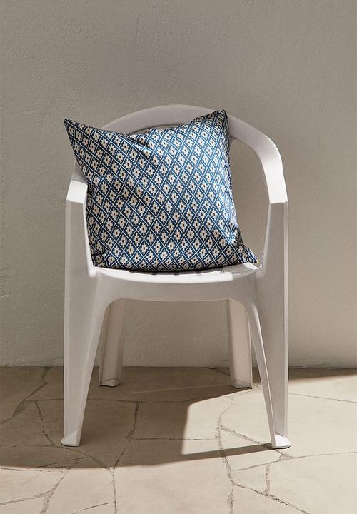 H&M - Outdoor cushion cover - blue patterned