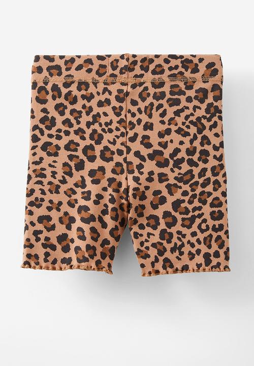 Cotton On - Hailey bike short - taupy brown/leopard