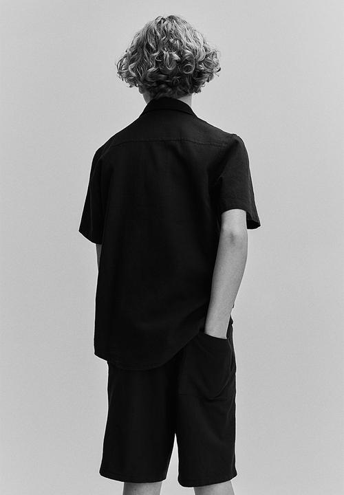 H&M - Linen-blend shorts - black