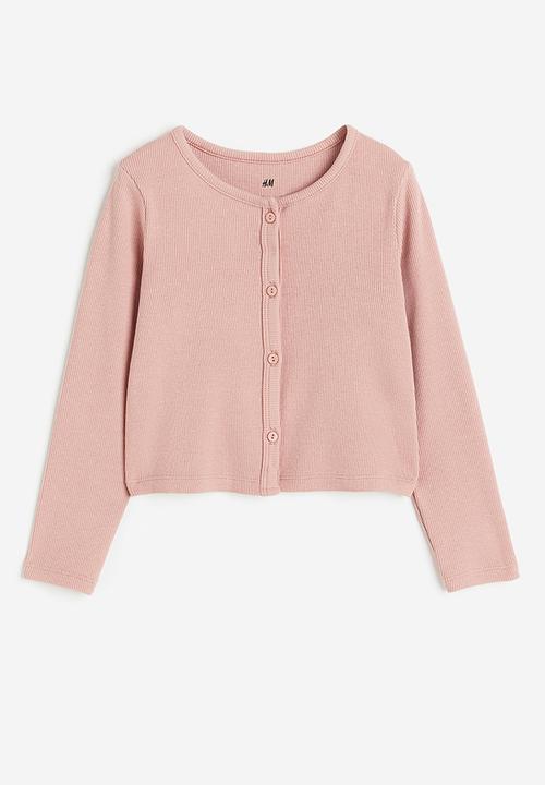 H&M - Ribbed jersey cardigan - light pink