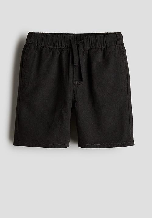 H&M - Keith Haring X H&M:  Linen-blend pull-on shorts - charcoal