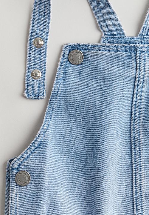 H&M - Denim dungaree shorts - light denim blue