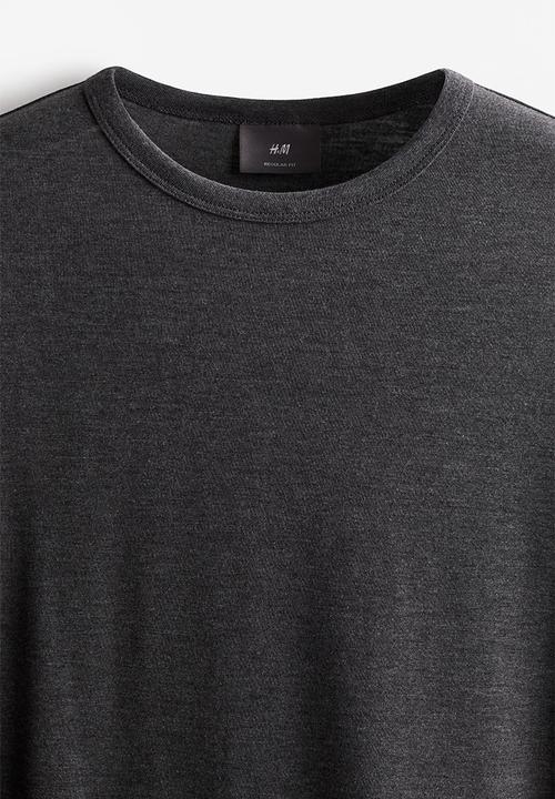 H&M - Regular fit lyocell-blend top - dark grey
