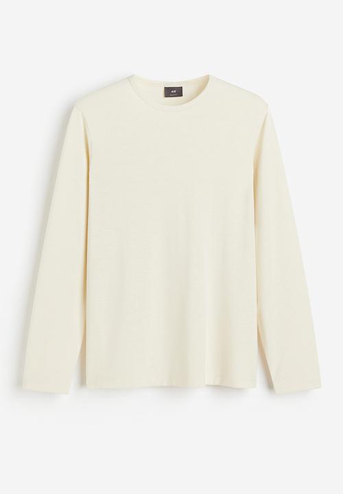 H&M - Regular fit lyocell-blend top - cream 