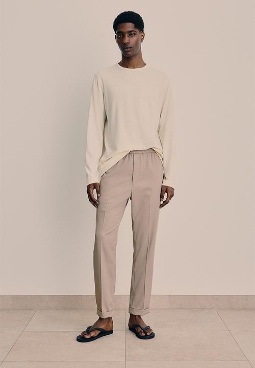 H&M - Regular fit lyocell-blend top - cream 