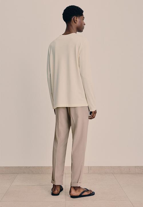 H&M - Regular fit lyocell-blend top - cream 