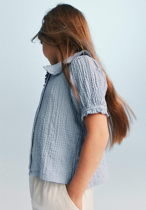 H&M - Collared blouse - blue