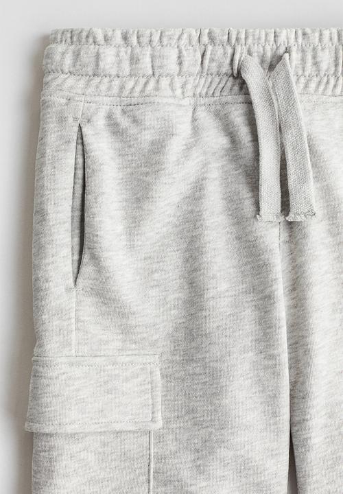 H&M - Cargo sweatshirt shorts - light grey marl