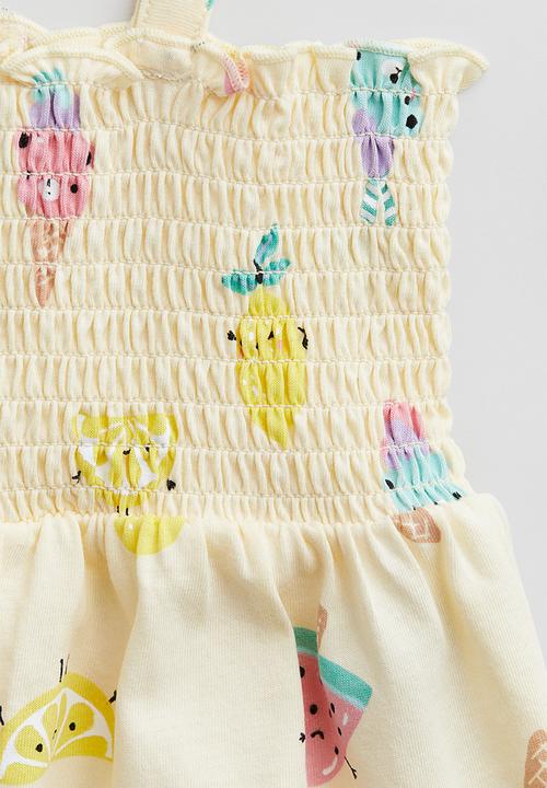 H&M - Cotton jersey romper suit - light yellow ice cream 