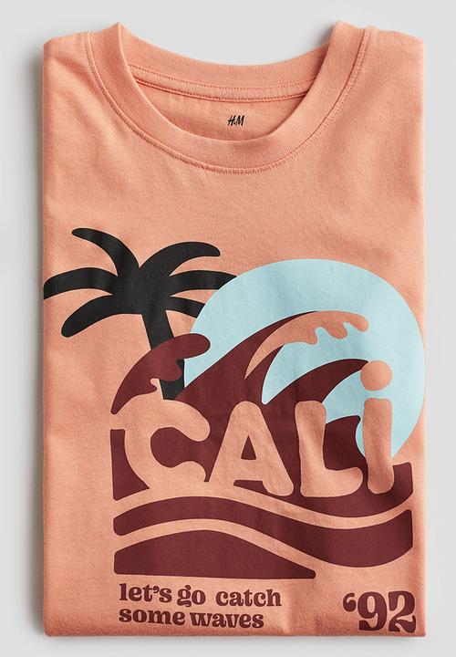H&M - Printed vest top - light orange cali