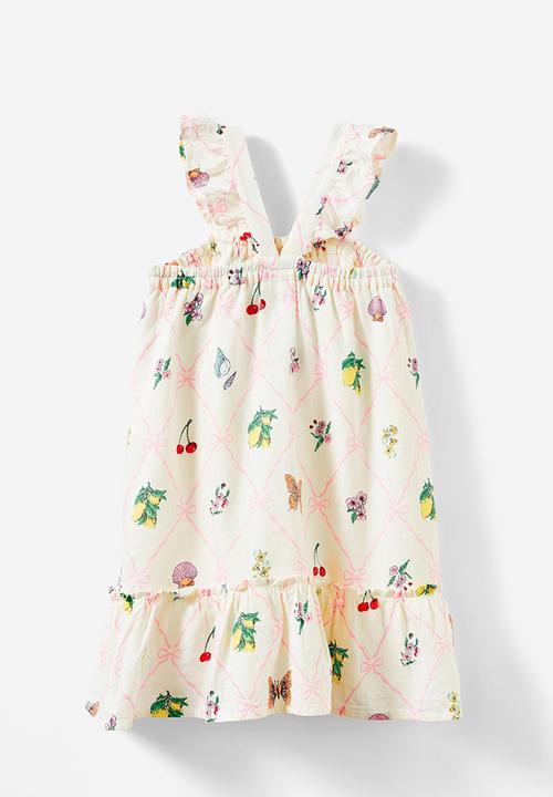 Cotton On - Havana flutter sleeve dress - vanilla/summer garden
