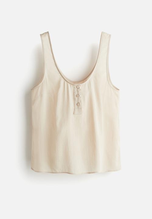H&M - Button-top vest top - beige