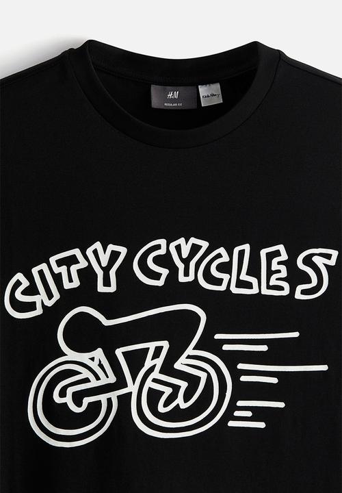 H&M - Regular fit t-shirt - black/Keith Haring