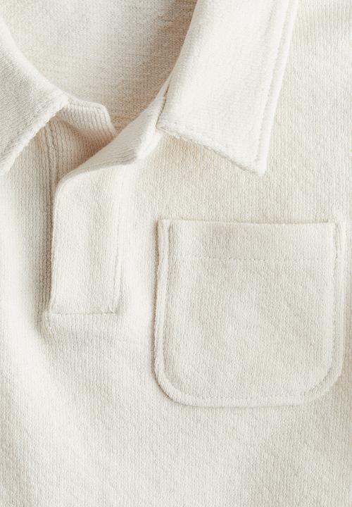 H&M - Cotton terry polo shirt - light beige