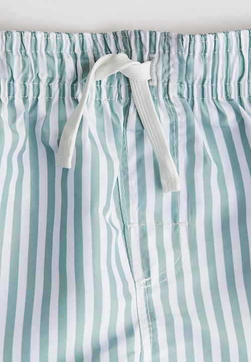 H&M - Patterned swim shorts - Turquoise Striped