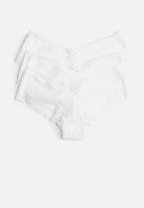 H&M - 3-pack cotton hipster briefs - white
