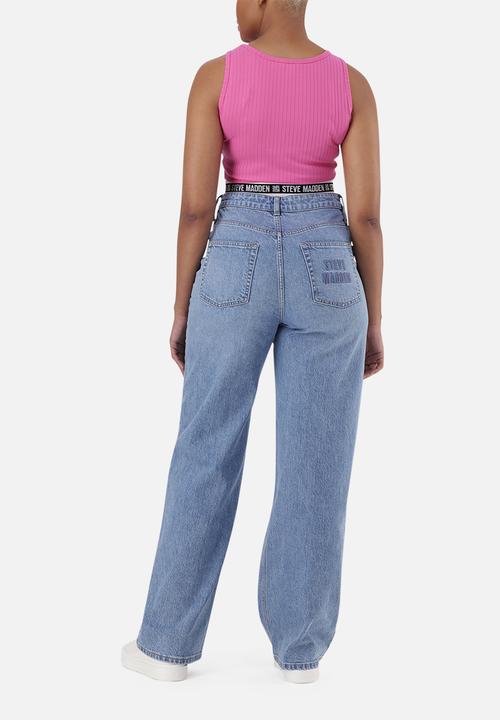Steve Madden - Cali Relaxed Fit Mid Wash - Mid Blue