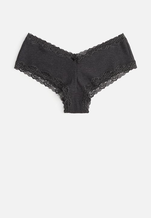 H&M - 3-pack cotton hipster briefs -light grey marl/dark grey marl 