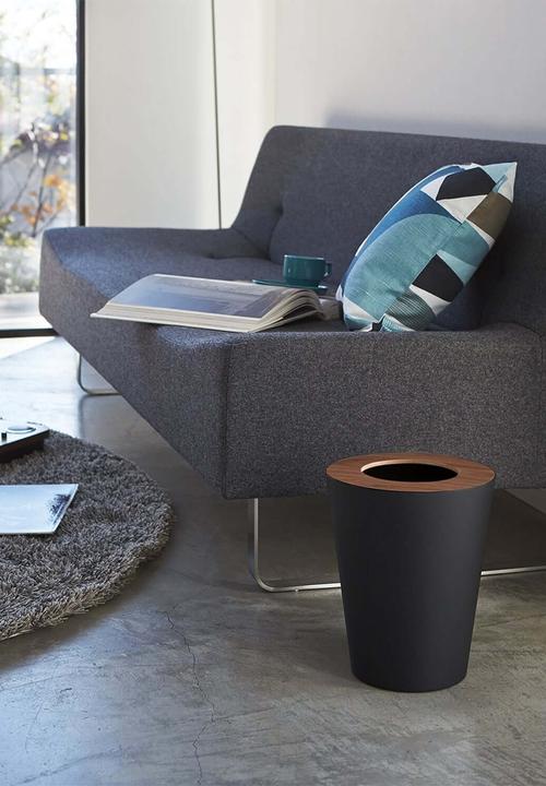 Yamazaki - Rin round trash can - black