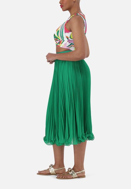 Steve Madden - Sierra Pleated Midi Skirt - Emerald Green