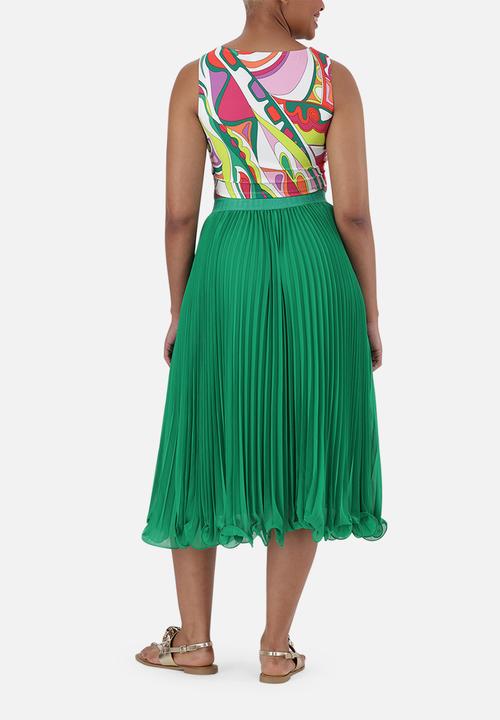 Steve Madden - Sierra Pleated Midi Skirt - Emerald Green