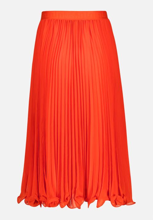 Steve Madden - Sierra Pleated Midi Skirt - Tangerine