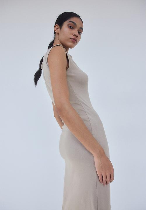 H&M - Boat-neck jersey dress - beige