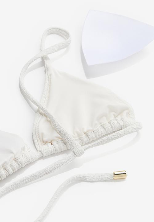 H&M - Padded triangle bikini top - white