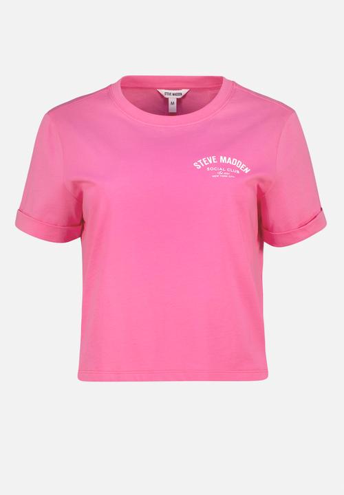 Steve Madden - Pamala Basic Logo Tee - Bright Pink