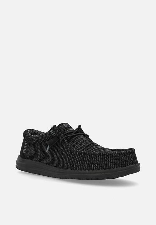 Hey Dude - Wally Stretch Mesh - Black/Black