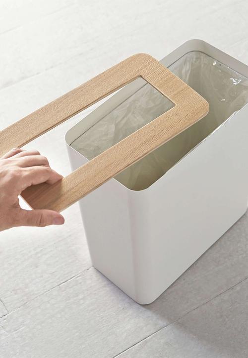 Yamazaki - Rin rectangular trash can - white