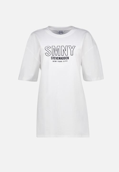 Steve Madden - Athena Oversized Graphic T-shirt -  White