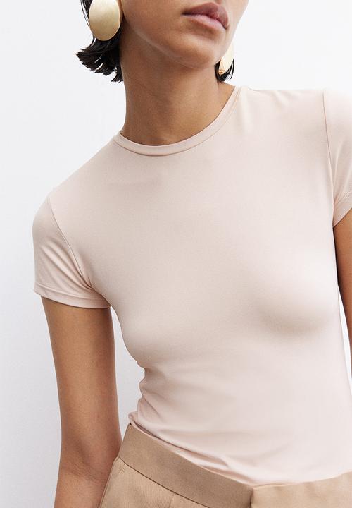 H&M - Fitted T-shirt - pink