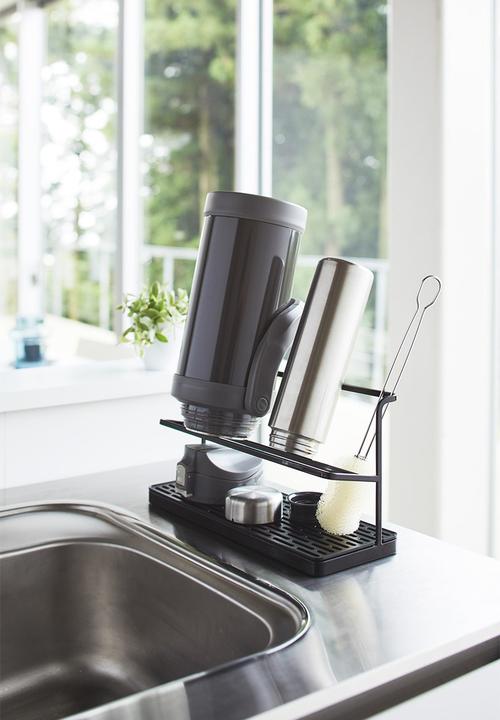 Yamazaki - Bottle drying stand with tray - black