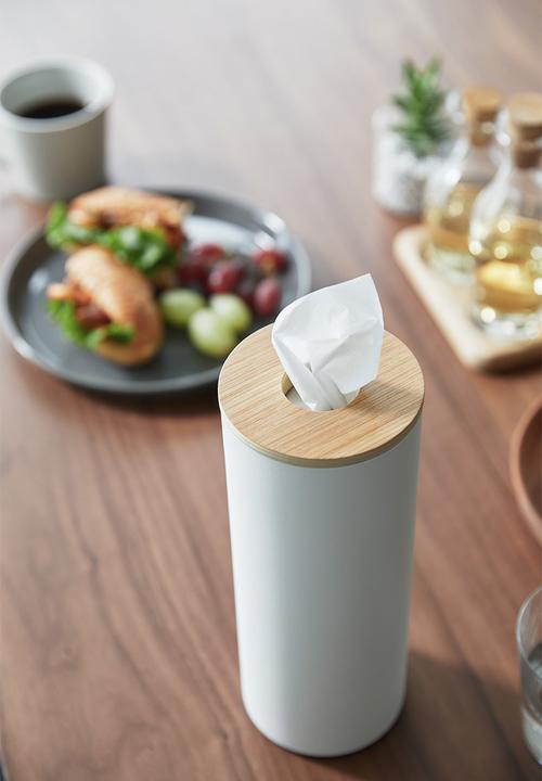 Yamazaki - Rin round tissue case - white