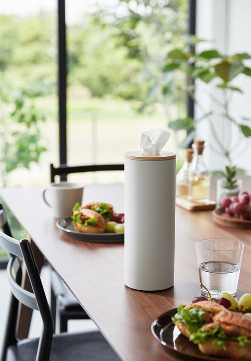 Yamazaki - Rin round tissue case - white