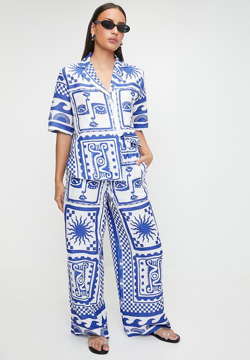 Me&B - Easy elasticated linen pants - mykonos
