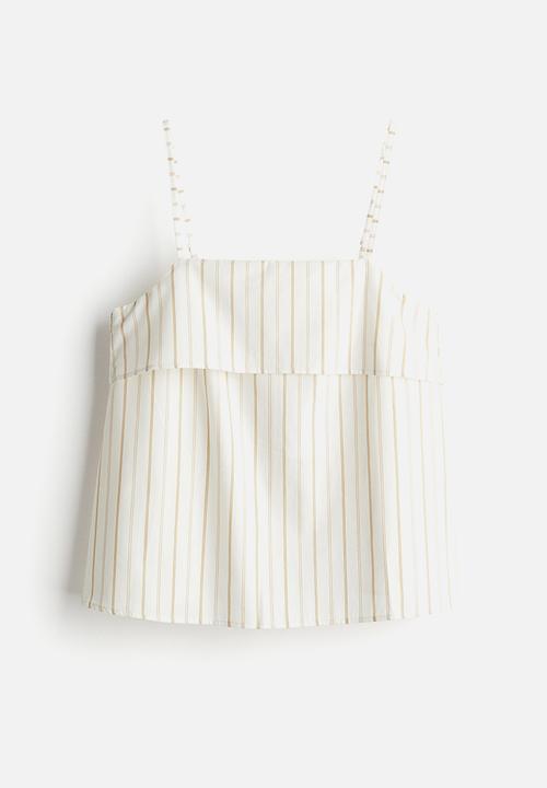 H&M - A-line strappy top - cream striped
